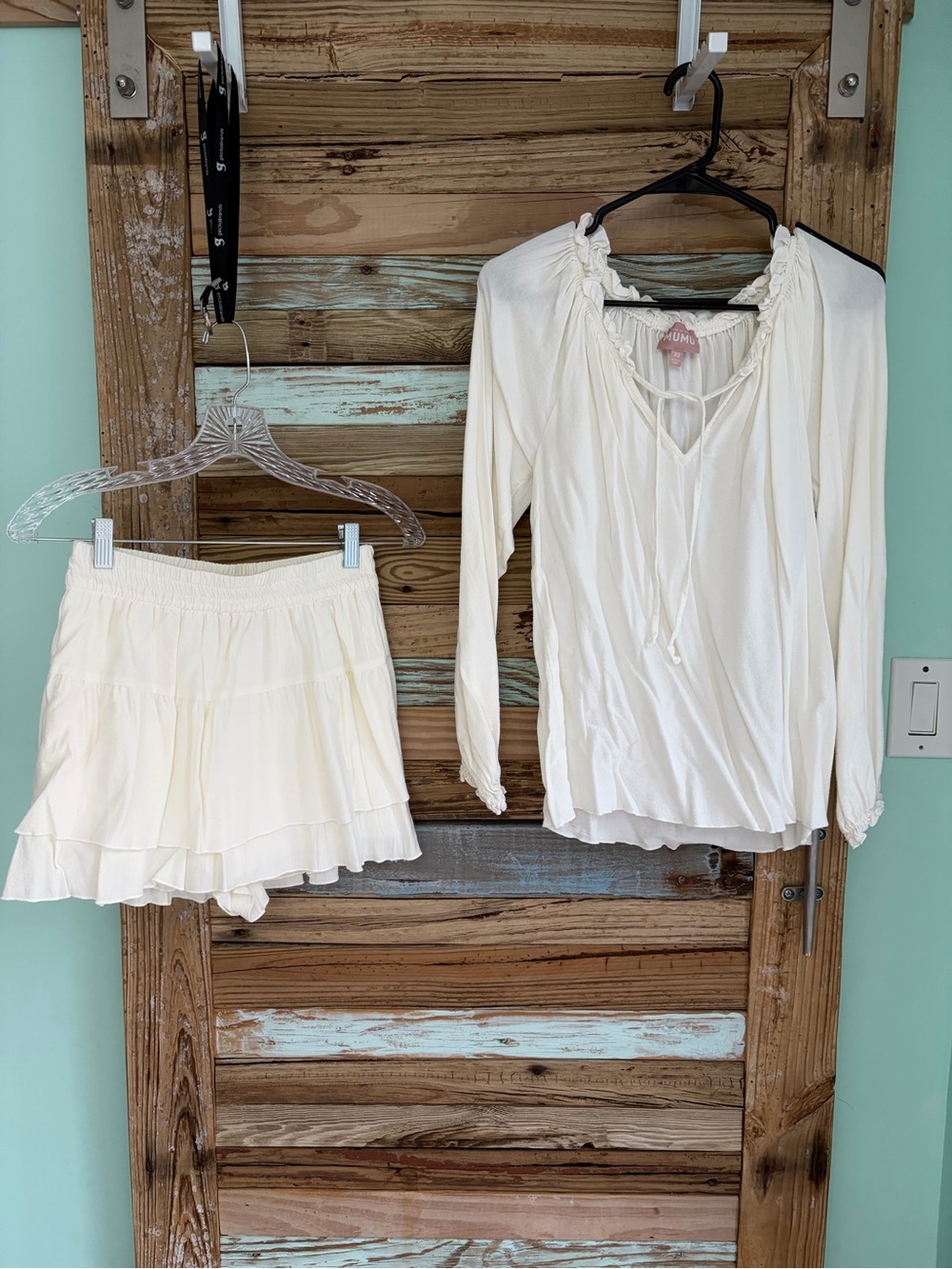 how Me Your Mumu Ivory Nat Skort & Matching Top Set XS Rare Never Worn